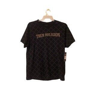 True Religion Men’s Short Sleeve Rhinestone Logo Graphic Print T-Shirt Size XL